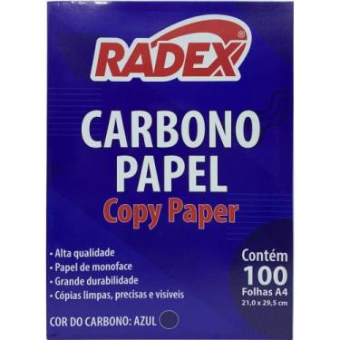 Imagem de Papel Carbono para Lápis A4 Azul - Caixa com 100 Unidades - Radex
