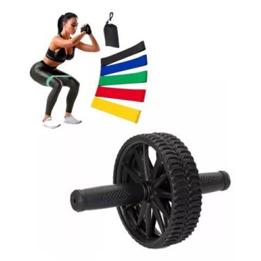 Imagem de Roda Abdominal E 5 Elástico Mini Academia Kit Fitness - Authentic Lima