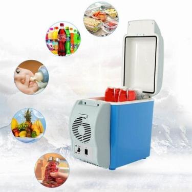 Imagem de Mini Geladeira Cooler Portatil Automotivo Quente e Frio 7,5L 12V de Pl
