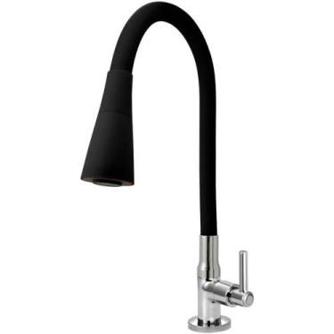 Imagem de Torneira Gourmet Cozinha Flexível Cone 2 Jatos Preto Mesa - TFC, Volan