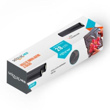 Imagem de Rolo Gofrado Preto e Transparente para Vácuo 28cm x 5m Caixa - Selovac