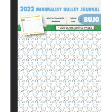 Imagem de 2022 Minimalist Bullet Journal/BUJO with Cute Hearts like Butterfly in Gray, Blue and Blue Sky Cover: Basic Bujo | Classic Bullet Journal Help You ... And Dotted Pages | 240 Pages | 7.5 * 9.25