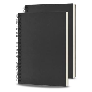 Imagem de BoAn Cadernos espirais 21,6 cm x 28 cm, pacote com 2 cadernos grandes A4 para mulheres e homens, caderno para anotações de trabalho, caderno de esboço, 76 páginas/caderno de esboços de 38 folhas, capa