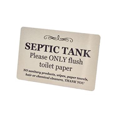 Imagem de Sinal de fossa séptica - composto de alumínio com adesivo, aviso, placa para banheiros, banheiro, banheiro, banheiro (ouro)