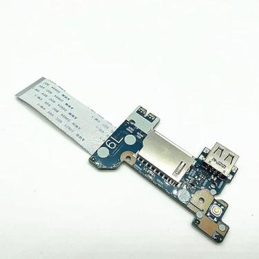 Imagem de CSEZWASM Placa de alimentação para leitor de cartão USB para laptop HP 340 G5 14-DP 14S-CF 14-DK 14-CR 14-DF 14s-cr 14s-cr0004TX 6050A2979701 (com dois cabos)