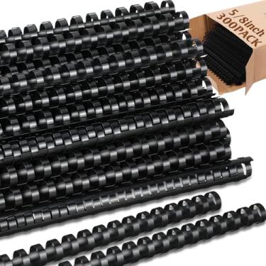 Imagem de Maitys 300 peças de pentes de encadernação de plástico anel de encadernação de pente a granel 19 anéis de encadernação espinhos tamanho carta encadernação espiral para notebook calendário imagem