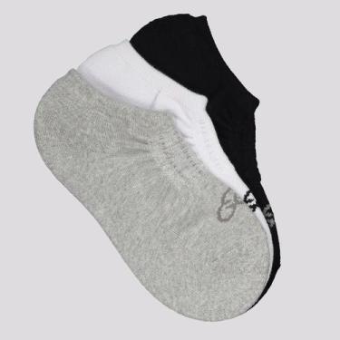 Imagem de Kit Meia Olympikus Tripack Cano Invisível Branca, 33-38