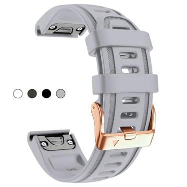 Imagem de Pulseira de relógio de substituição de 20 mm para Garmin Fenix 5S/5S Plus/6S/7S/Instinct 2S/D5, pulseira de silicone macio de ajuste rápido com fivela de ouro rosa para mulheres e homens acessório de pulseira impermeável respirável