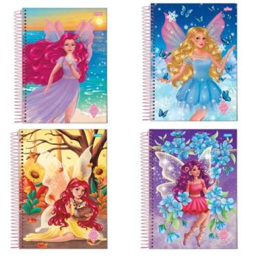 Imagem de Kit 4 Caderno Espiral Universitário 1 Matéria Jandaia 80 Folhas - Esta