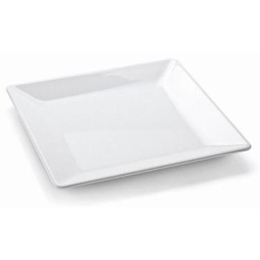 Imagem de Jogo 6 Pratos Raso Quadrado Em Melamina 25cm Branco - Bestfer