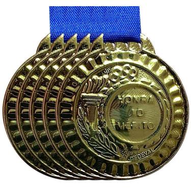 Imagem de Kit 5 Medalhas De Honra Ao Mérito 3,5cm Campeonato Premiação bronze