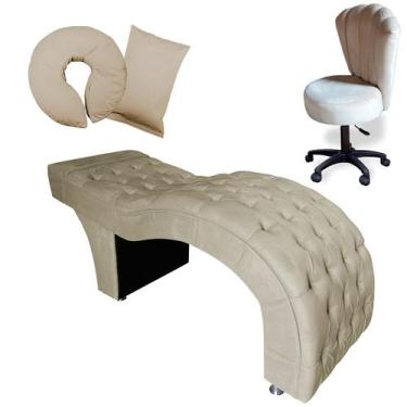 Imagem de Kit Maca + Mocho + Almofadas - Estética Fixa Profissional Estofada Cap