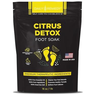Imagem de DAILY REMEDY Escalda-Pés Desintoxicante Cítrico Com Sal De Epsom - Para Calos Nos Pés, Reforço Imunológico, Unhas Danificadas, Pé De Atleta, Pedicure E Acalma Pés Cansados -