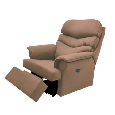 Imagem de Poltrona Do Papai Reclinável Manual Alana J01 Suede Bege