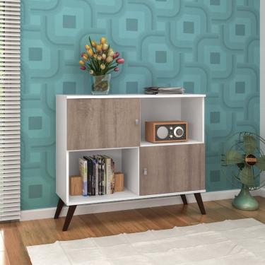 Imagem de Buffet 2 Portas 2 Nichos Retrô Rt3011 Branco/Rústico