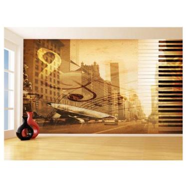 Imagem de Papel De Parede 3D Musica Notas Musicais Piano 3,5M Mus45 - Você Decor