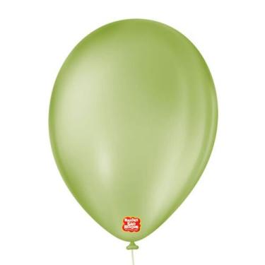 Imagem de Balão de Festa Látex Liso - Verde Eucalipto - 50 Unidades - Balões São