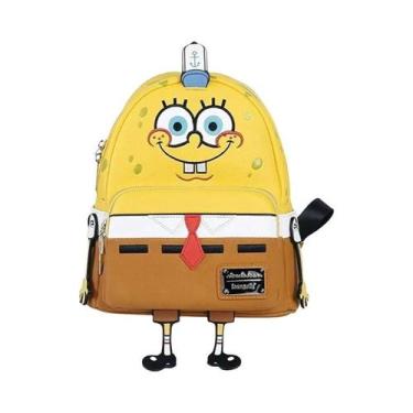 Imagem de Mochila Feminina Com Costura Em Couro PU Azul Bolsa De Armazenamento P