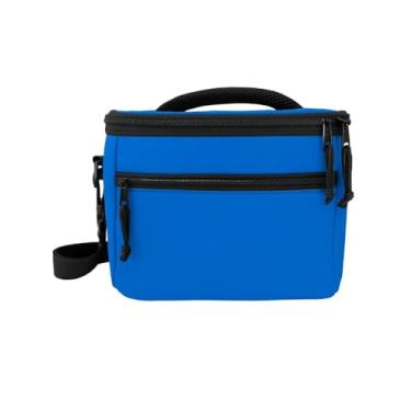 Imagem de Bolsa Termica Marmita Lancheira Alça Ombro Trabalho Passeio Academia Alça de Mão Qualidade Premium Azul cinza