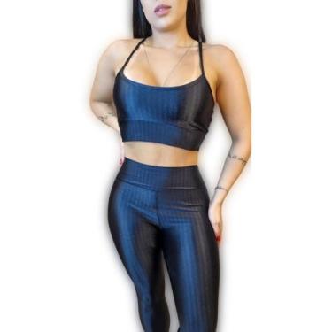 Imagem de Conjunto Fitness Femenino Cropped e Legging 3D  Intenso top  - Própria
