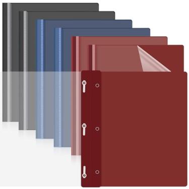 Imagem de Teling 24 capas de relatório transparentes com clipe de plástico para apresentação de 24 x 29 cm, pastas de apresentação, fichário de papel para sala de aula, arquivos de negócios, documentos, escola