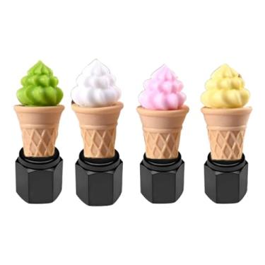 Imagem de JicSuXi 4x Tampas de válvula de pneu Tampas de válvula de ar de pneu Casquinhas de sorvete Capas de haste engraçadas para bicicletas Carros SUV Motocicletas