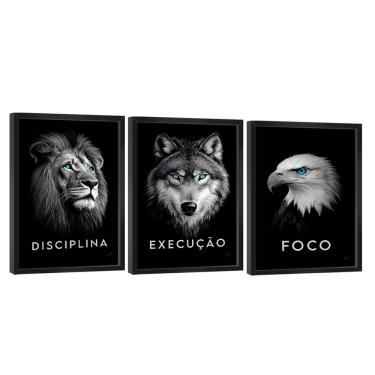 Imagem de Quadro Decorativo Trio Foco, Disciplina e Execução Premium
