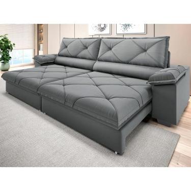 Imagem de Sofá com Carregador USB e Molas no Assento Retrátil Reclinável Nice 2,90m Velosuede - NETSOFAS