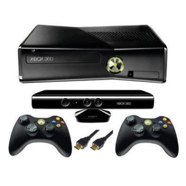 Imagem de XBOX 360 Slim 250gb 2 Controles + Kinect E 3 Jogos Standard Preto