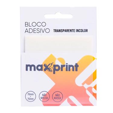 Imagem de Bloco Adesivo Maxprint Clearnote Transparente 76x76mm