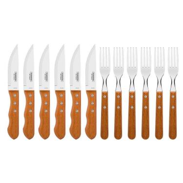 Imagem de Jogo Churrasco Inox 12 Peças + Faqueiro 30 Peças + 9 Facas