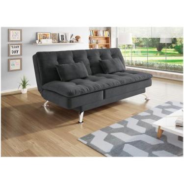 Imagem de Sofá-cama 3 Lugares Reclinável Linoforte Jade, Grafite, 3 lugares