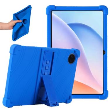 Imagem de Kebiory Compatível com DOOGEE Tab A9 Pro/DOOGEE Tab A9 10,1 polegadas, capa híbrida de silicone macio à prova de choque, suporte embutido, capa protetora para tablet infantil (azul)