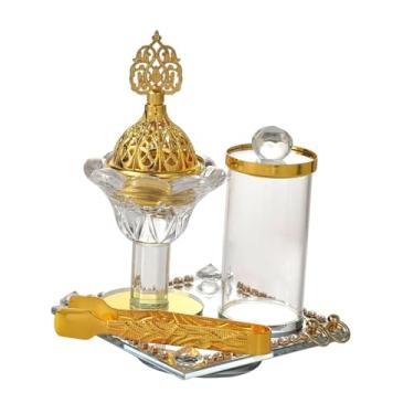 Imagem de Fenteer Queimador de incenso árabe, cone, presente, ornamento portátil de mesa, queimador de incenso para mesa, sala de estar, prateleira, sala de estudo de