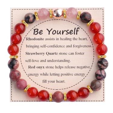 Imagem de KSQS Pulseira De Contas Pedras Curativas Para Mulheres, Proteção E Equilíbrio Com Preciosas Naturais, Cristal Espiritual Alívio Da Ansiedade Cartão Significado (Nº 16)