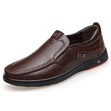 Imagem de mitvr Sapatos Masculinos Casuais De Couro, Calçados Para Dirigir, Confortáveis E Confortáveis, Marrom, 42 Eu = 9 M Eua
