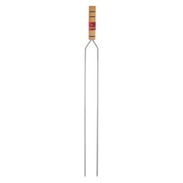 Imagem de Espetos para Churrasco 85cm Cromado com Cabo de Madeira – Lâmina 72cm | Cabo Resistente ao Calor, Não Esquenta | Ideal para Carnes, Linguiça, Legumes | Profissional e Doméstico (UNITÁRIO RETO)