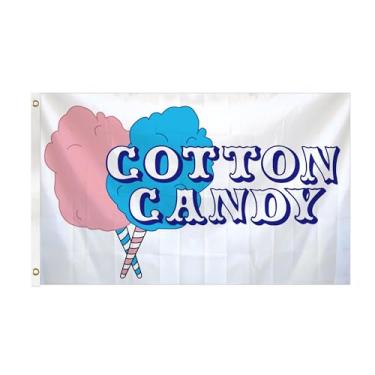Imagem de Bandeira de algodão doce de 1,8 x 1,5 m sinal de suporte de concessão comercial banner barraca de comida lanche placa de concessão publicidade café salão