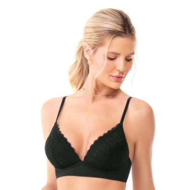 Imagem de Sutiã Triângulo com Renda e Bojo sem Arcos Preto Zee Rucci, 44