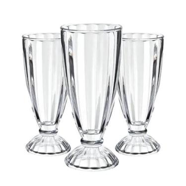 Imagem de Jogo De Copo Taça Milk Shake 325ml 3 Peças Suco Sorvete Vidro - INGA