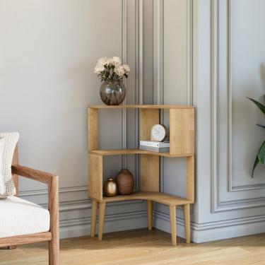 Imagem de Estante Multiuso de Canto 3 Prateleiras Berlim Cinamomo