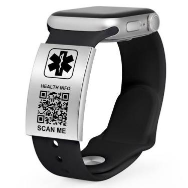 Imagem de Etiqueta de identificação de alerta médico Theluckytag para Apple Watc