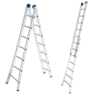 Imagem de Escada de Alumínio Extensiva 2x7 Degraus 2.25 x 3.65 Metros EVALD - EV
