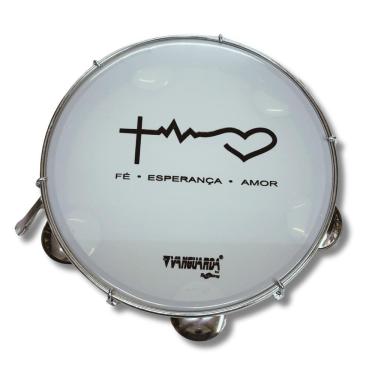 Imagem de Pandeiro 10 Abs Preto Pele Leitosa Batimento Vanguarda