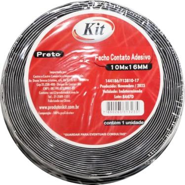 Imagem de Velcro, Kit, 16 mm, Adesivo Preto, 10 Metros