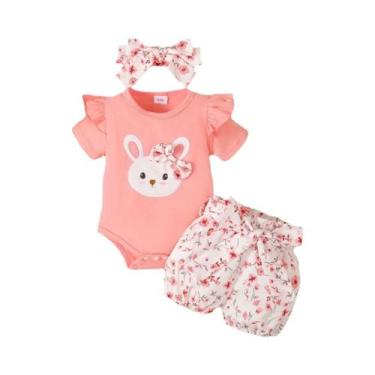 Imagem de Conjunto De Roupa De Verão Para Bebê Menina De 0 a 18 Meses, Body Com 