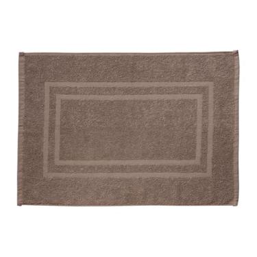 Imagem de Toalha de Piso Gr�cia 100% Algod�o, Alta Absor��o, Felpuda, 600g/m�, 50x70cm, Conforto e Maciez, Ideal para Banheiro, Piso Seco e Seguro, Design Sofisticado, Lav�vel na M�quina � Altihaus (Taupe)