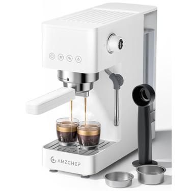 Imagem de AMZCHEF Espresso Machine de 20 bar, Compact expresso Maker with Steam Milk Frother, Coffee Maker with 40 oz Removable Water Tank for Home, Máquina do café para cappuccino, Latte, americano, 1350 W