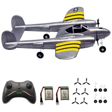 Imagem de RTF Avião de Controle Remoto 2.4G Design 2CH, Idade Recomendada 14, PLRB TOYS, Cinza