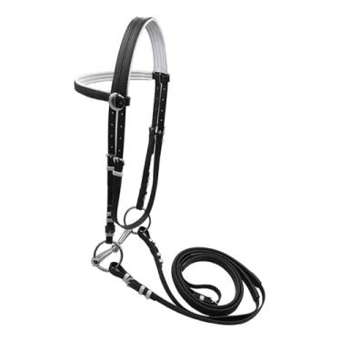 Imagem de Aymzbd Rédeas para Cavalo, Acessórios para Montaria com Arreios, Alça de Pescoço para Clube, Curso de Adestramento, L Black